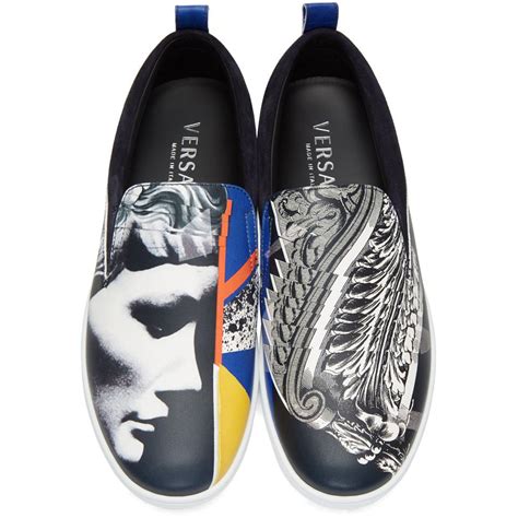 men versace slip on sneaker graphic print|Versace sneakers for men.